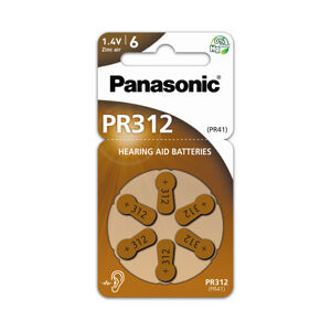 Panasonic PR312 (PR41) zinkovzduchová baterie do naslouchadel (6ks)