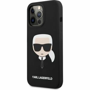 Karl Lagerfeld Liquid Silicone Karl Head Cover iPhone 13 Pro černý