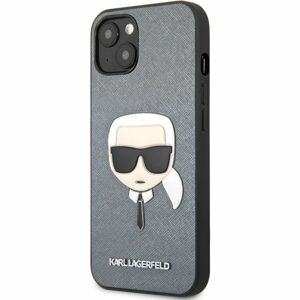 Karl Lagerfeld PU Saffiano Karl HeadCover iPhone 13 mini stříbrný