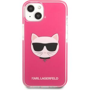 Karl Lagerfeld TPE Choupette Head Kryt iPhone 13 Fuchsia