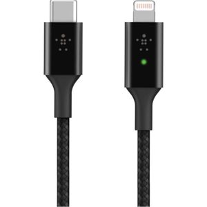 Belkin BOOST CHARGE LED kabel USB-C/Lightning 1,2m, černý