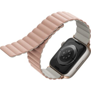 UNIQ Revix oboustranný řemínek pro Apple Watch 45/44/42mm Blush (růžový/béžový)
