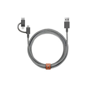 Native Union Belt Universal Cable (USB-C – Lighting/USB-C) 1,8m černo-bílá