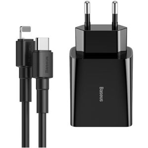 Baseus mini adaptér s Power Delivery (18W), 1m USB-C/Lightning kabel černý