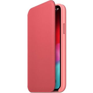 Apple Folio kožené pouzdro iPhone XS pivoňkově růžové