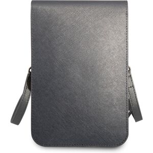 Guess PU Saffiano Triangle Logo Phone Bag šedé