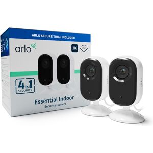 Arlo Essential (Gen.2) 2K vnitřní bezpečnostní kamera, 2 Pack, bílá