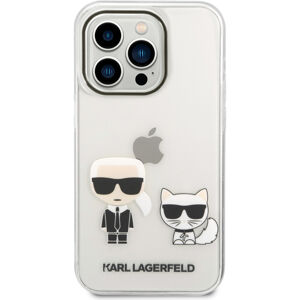Karl Lagerfeld PC/TPU Ikonik Karl and Choupette kryt iPhone 14 Pro čirý