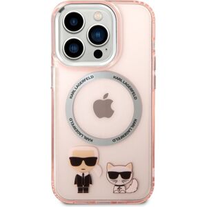 Karl Lagerfeld MagSafe kryt Karl and Choupette iPhone 14 Pro růžový