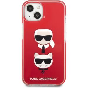 Karl Lagerfeld TPE Karl and Choupette Heads Kryt iPhone 13 červený