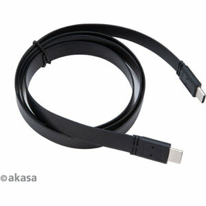 Akasa kabel USB-C 3.1 - USB-C 3.1, M/M, plochý, 1m, černá