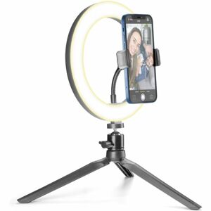 Cellularline Selfie Ring s LED osvětlením pro selfie, černý