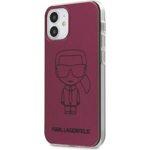 Karl Lagerfeld PC/TPU Metallic Iconic Outline kryt iPhone 12 mini 5.4" růžové