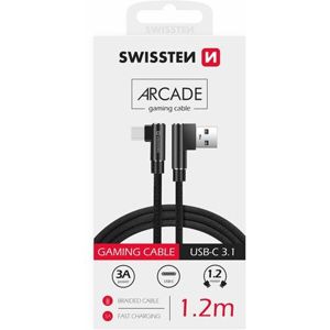 SWISSTEN Arcade Textile kabel USB / USB-C 1,2 M černý