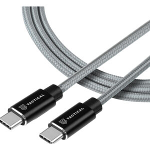 Tactical Fast Rope Aramid Cable USB-C/USB-C (100W 20V/5A) 1m šedý