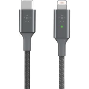Belkin BOOST CHARGE LED kabel USB-C/Lightning 1,2m, stříbrný