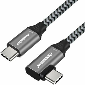 PremiumCord zahnutý kabel USB-C/USB-C M/M 100W 1 m
