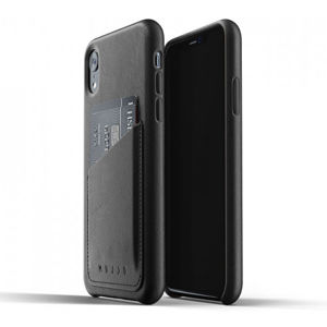 Mujjo Full Leather Wallet pouzdro iPhone XR černé