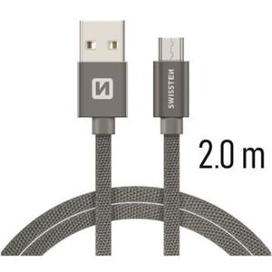 SWISSTEN Textile kabel USB / micro USB 2,0 m šedý
