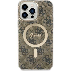 Guess 4G IML MagSafe kryt iPhone 14 Pro Max hnědý