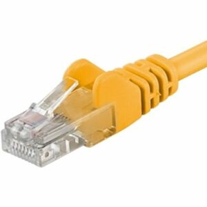 PremiumCord Patch kabel UTP RJ45-RJ45 level 5e žlutý 0,25m