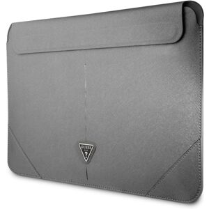 Guess Saffiano Triangle Metal Logo Computer Sleeve 13/14" stříbrný
