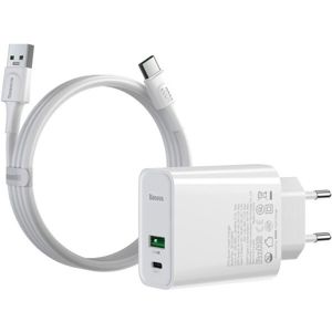 Baseus Speed PPS Quick Charger C+A 30W nabíječka s USB-C kabelem bílá