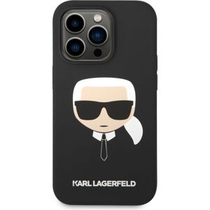Karl Lagerfeld MagSafe kryt Liquid Silicone Karl Head iPhone 14 Pro černý