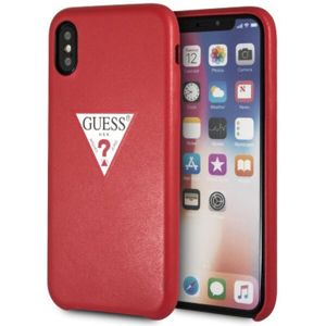 Guess PU Leather Case GUHCI65PTPURE Triangle iPhone XS Max červené
