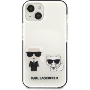 Karl Lagerfeld TPE Karl and Choupette Kryt iPhone 13 bílý