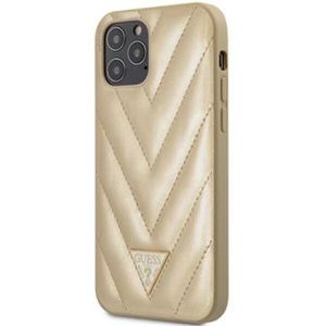 Guess V Quilted kryt iPhone 12/12 Pro 6.1" zlatý