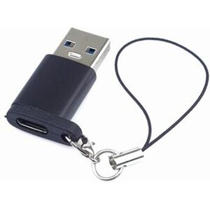 PremiumCord Adaptér USB3.0 A male - USB-C Female, černý s očkem na zavěšení