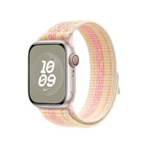 Apple Watch 41/40/38mm hvězdně bílý / růžový provlékací sportovní řemínek Nike