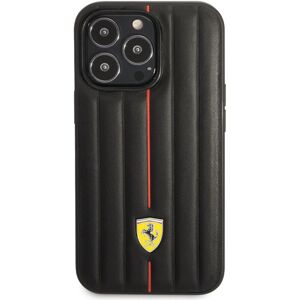 Ferrari Leather Embossed Stripes kryt iPhone 14 Pro Max černý