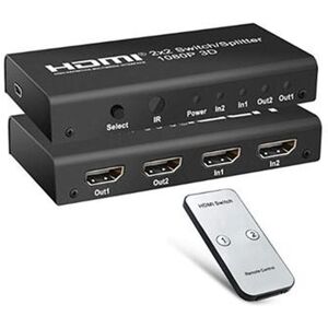 PremiumCord HDMI switch 2:2 , 4K@60Hz, 1080p s dálkovým ovladačem