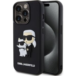 Karl Lagerfeld 3D Rubber Karl and Choupette kryt iPhone 14 Pro černý
