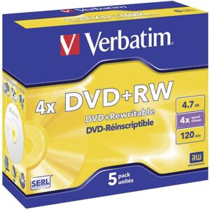 VERBATIM DVD+RW(5 ks)Jewel/4x/DLP/4.7GB