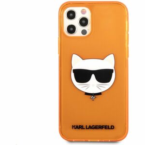 Karl Lagerfeld TPU Choupette Head kryt iPhone 12 Pro Max Fluo Orange