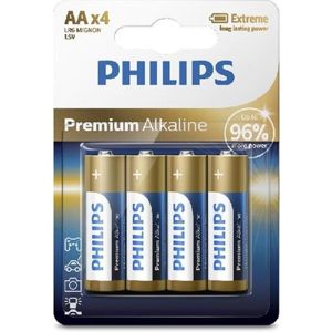 PHILIPS Premium Alcaline baterie AA LR6 LR6M4B/10 4x