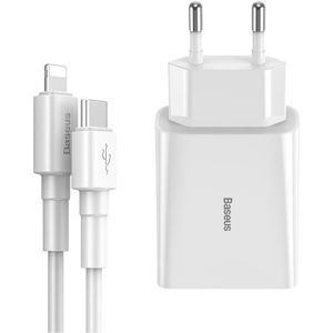 Baseus mini adaptér s Power Delivery (18W), 1m USB-C/Lightning kabel bílý