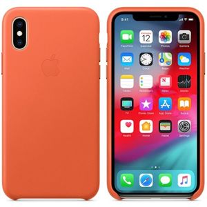 Apple kožené pouzdro iPhone XS temně oranžové