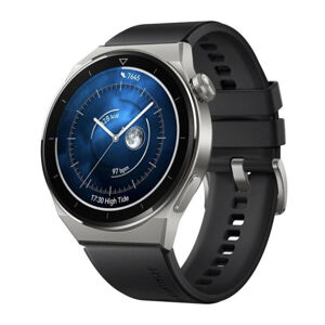 Huawei Watch GT3 Pro (46 mm) Light Titanium Case + Black Fluoroelastomer Strap