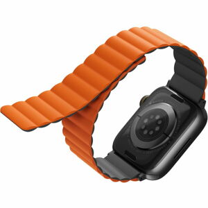 UNIQ Revix oboustranný řemínek pro Apple Watch 49/45/44/42mm Charcoal (šedý/oranžový)