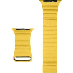 COTEetCI kožený magnetický řemínek Loop Band pro Apple Watch 42/44/45mm žlutý