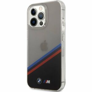 BMW M PC/TPU Tricolor Stripes Zadní Kryt iPhone 13 Pro Max čirý